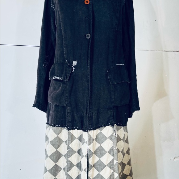 Magnolia Pearl Checkered Skirt Coat Jacket One Size NWT - Picture 2 of 13